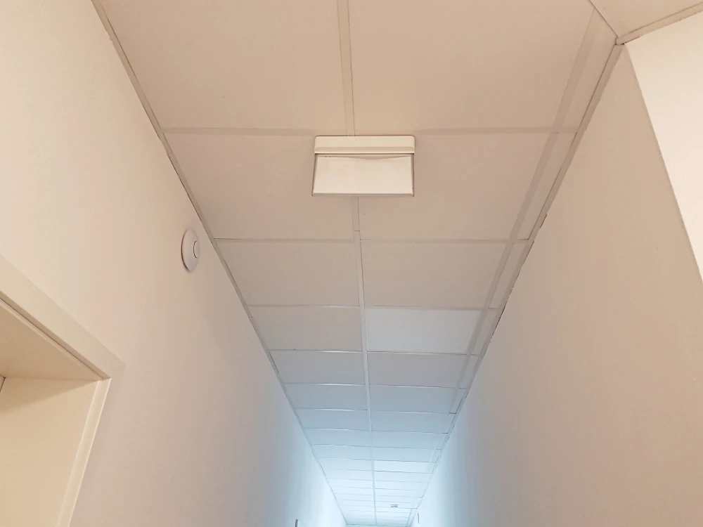 Here it’s about ceiling tiles and symmetry.